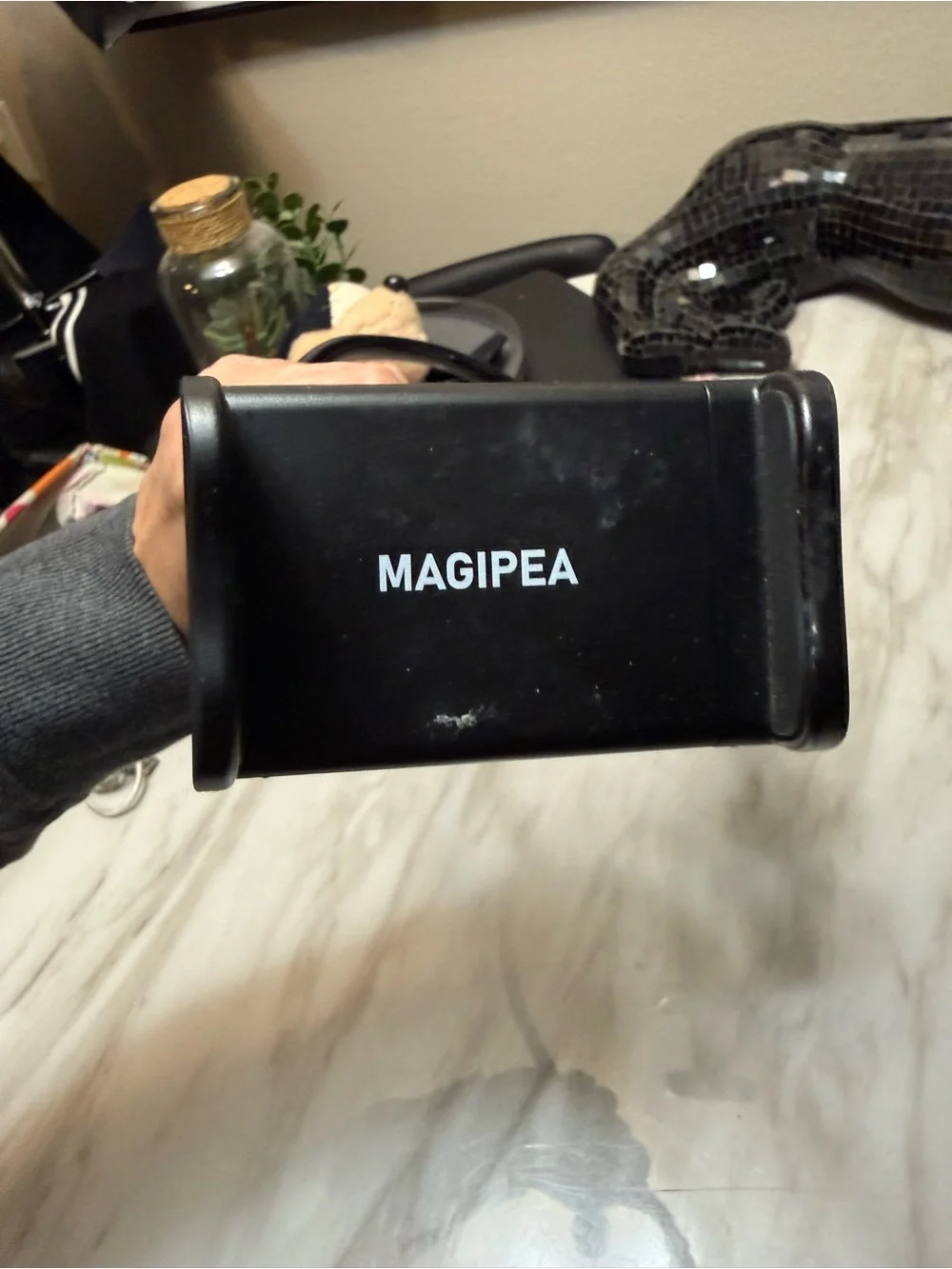 MAGIPEA Cell Phone Clip Bed Stand Holder Gooseneck Flexible Arm Clamp Black
